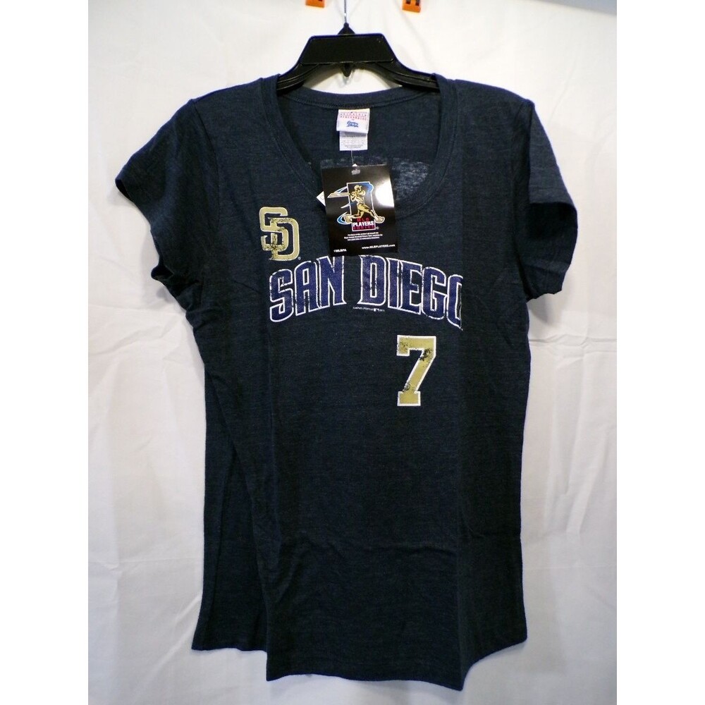 Majestic Women XL San Diego Padres V-Neck Jersey T-Shirt SD 7 Graphic